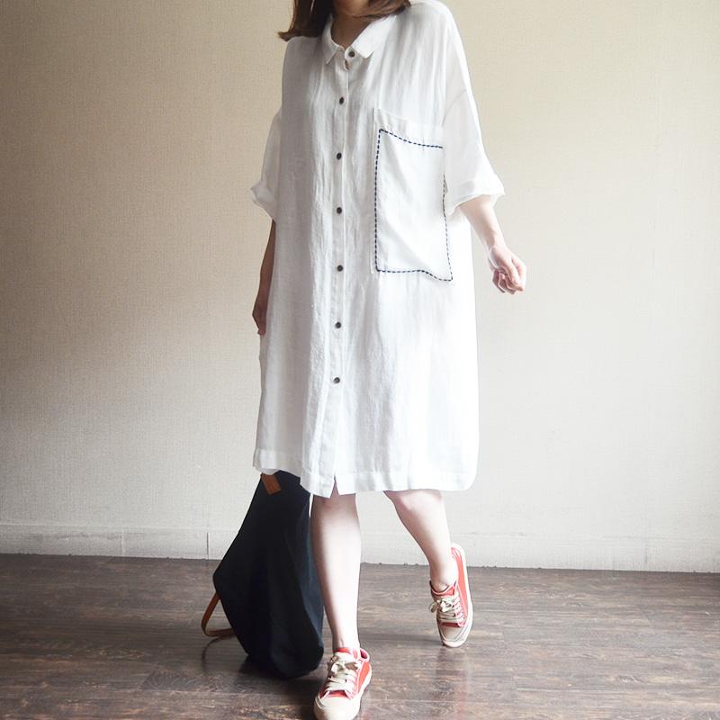 Women Long Button-Down Shirt Casual Loose