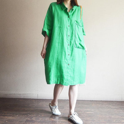 Women Long Button-Down Shirt Casual Loose