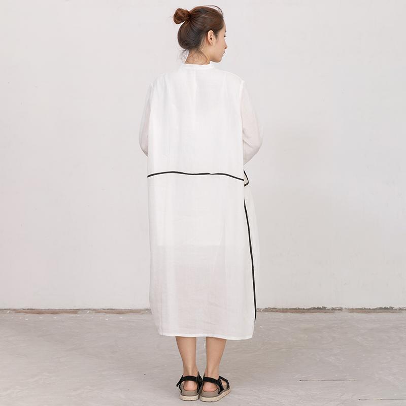 Women Long Sleeves Embroidery Loose Dress