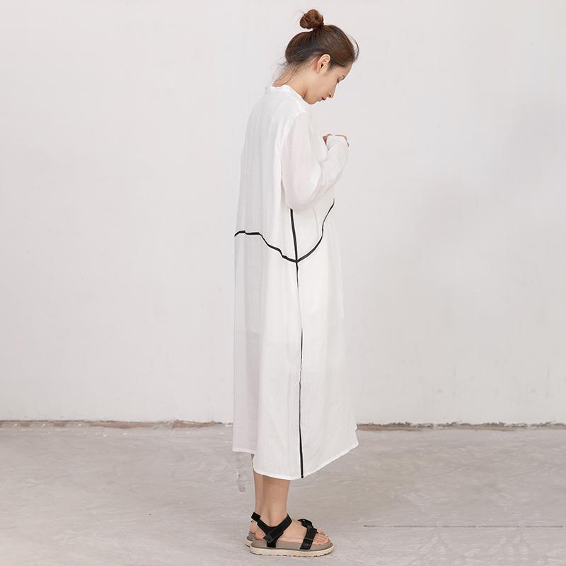 Women Long Sleeves Embroidery Loose Dress