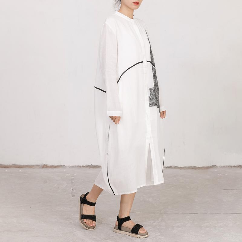 Women Long Sleeves Embroidery Loose Dress