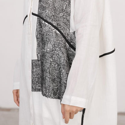 Women Long Sleeves Embroidery Loose Dress