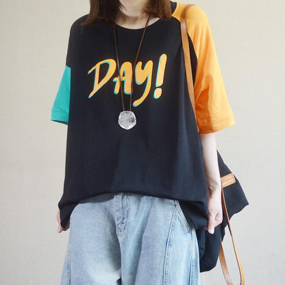 Women Loose Letter Print Casual T-Shirt