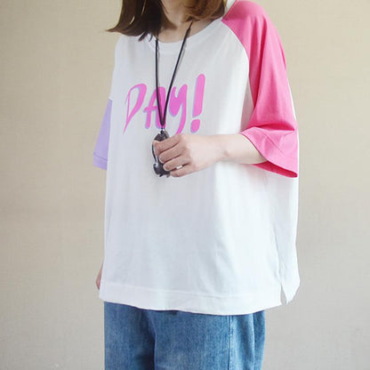 Women Loose Letter Print Casual T-Shirt