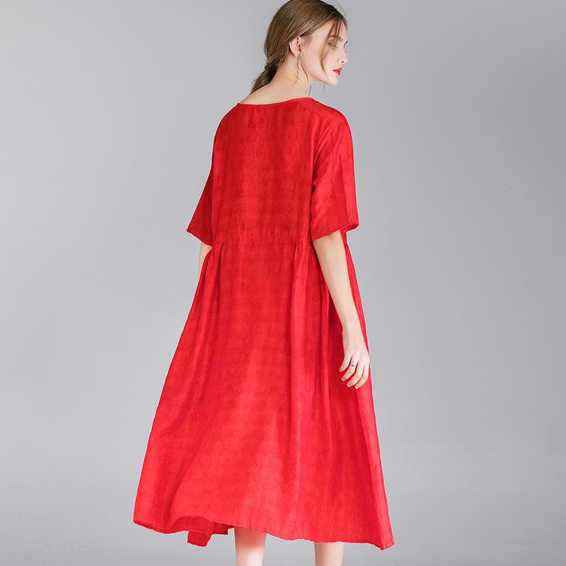 Women Oversized Summer Tencel Loose Casual Dress