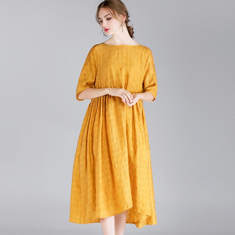 Women Oversized Summer Tencel Loose Casual Dress