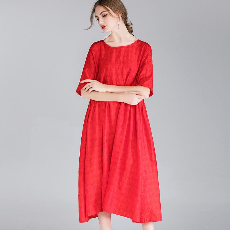 Women Oversized Summer Tencel Loose Casual Dress