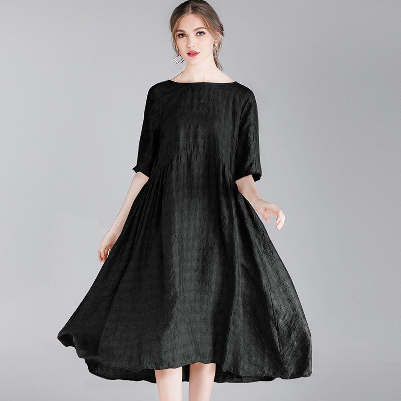 Women Oversized Summer Tencel Loose Casual Dress