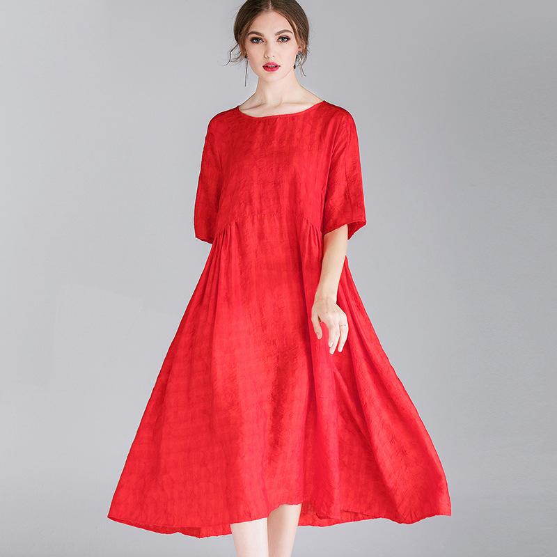 Women Oversized Summer Tencel Loose Casual Dress