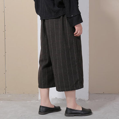Women Retro Solid Women Wide Leg Pants