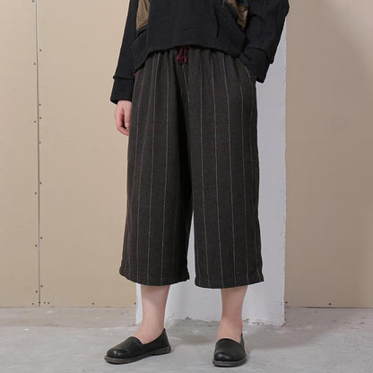 Women Retro Solid Women Wide Leg Pants