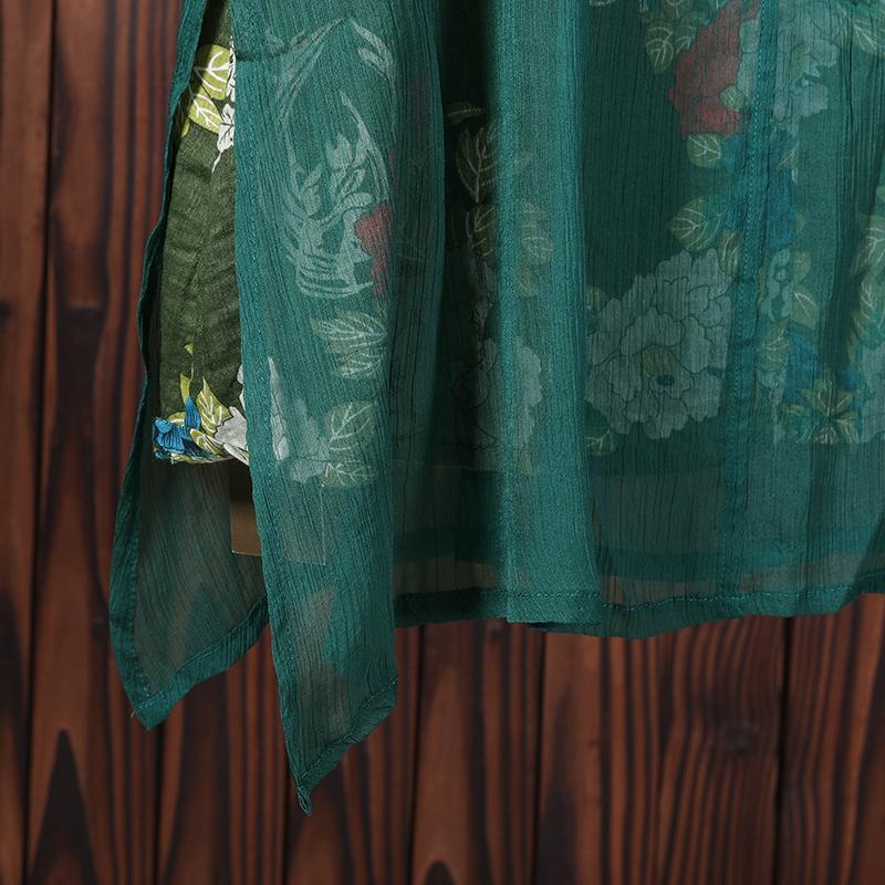 Women Round Neck Floral Casual Summer Loose Dress