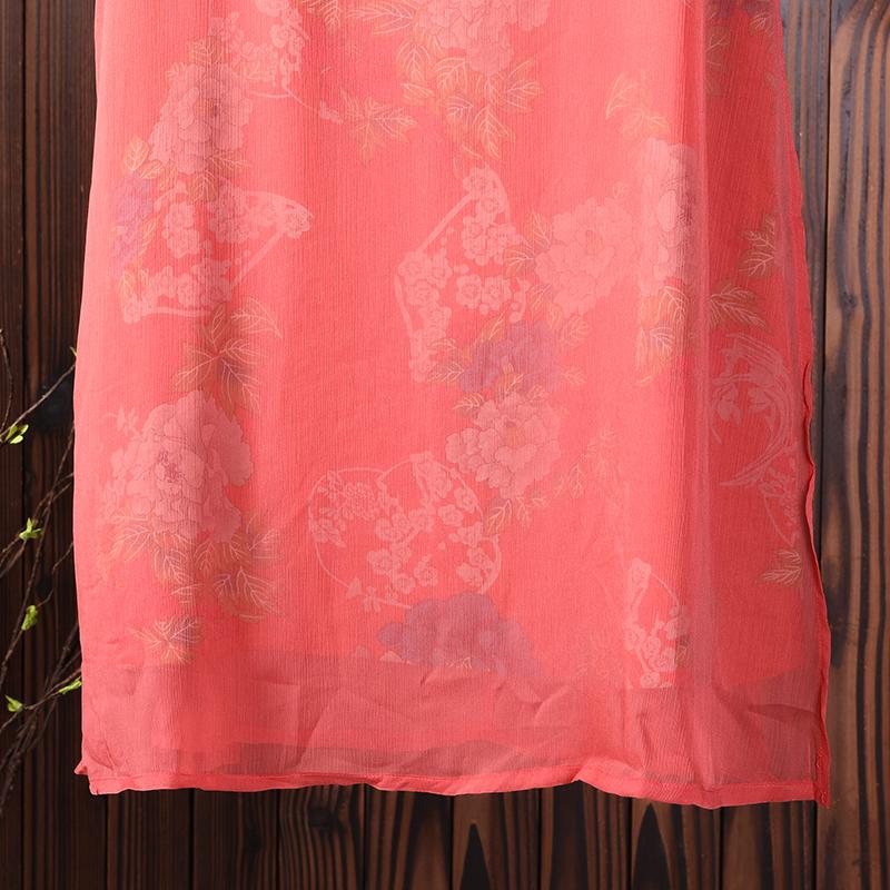 Women Round Neck Floral Casual Summer Loose Dress