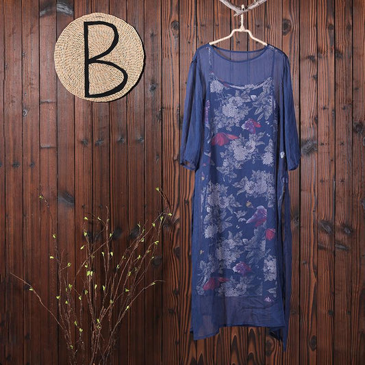 Women Summer Floral Split Casual Two Piece Suit