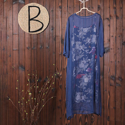 Women Summer Floral Split Casual Two Piece Suit