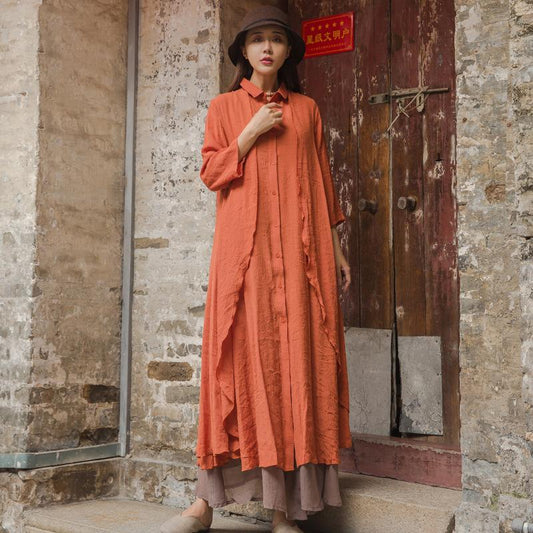 Women Solid Color Double-Layer Shirt Coat