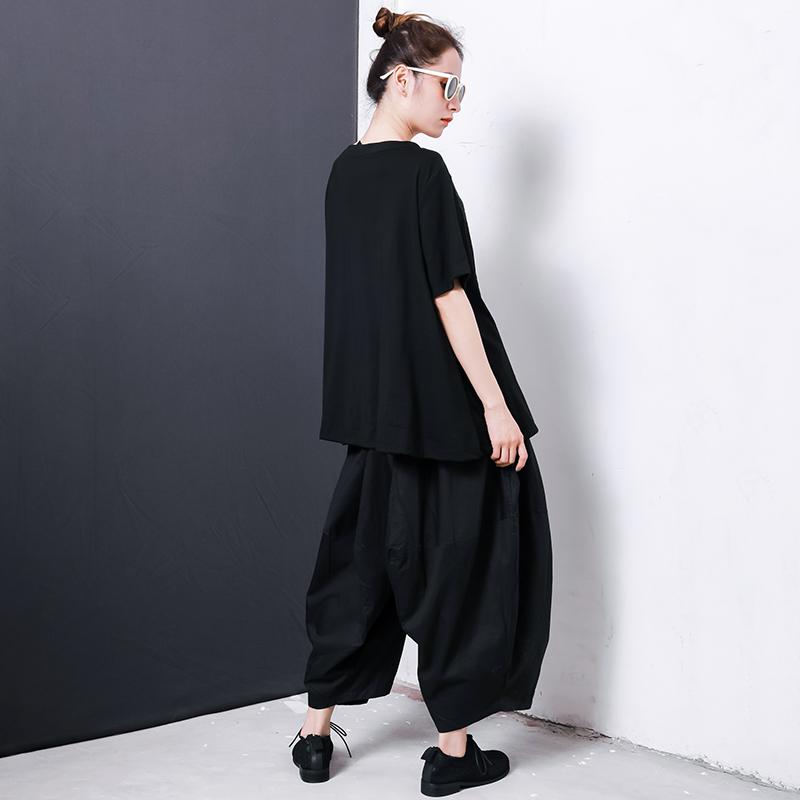 Women Solid Color Pleated Loose Bloomers