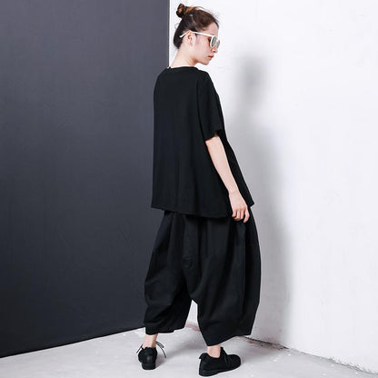 Women Solid Color Pleated Loose Bloomers