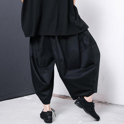 Women Solid Color Pleated Loose Bloomers