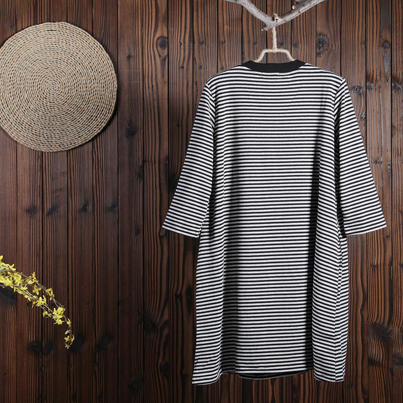 Women Spring Above Knee Cartoon Pullover Loose Long Sleeve Casual Dress