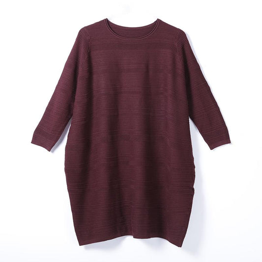 Women Spring Autumn Casual Loose Stripe Long Sleeve Dress