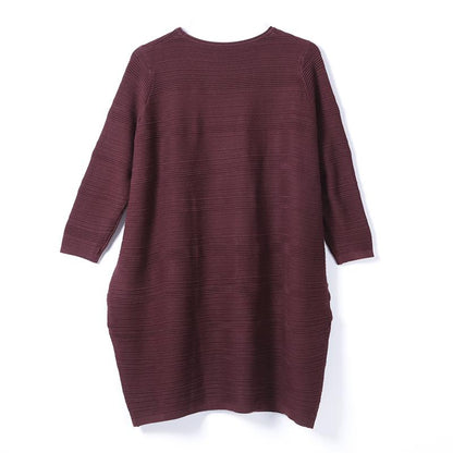 Women Spring Autumn Casual Loose Stripe Long Sleeve Dress