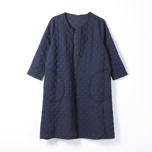 Women Spring Casual Dot Cardigan X-Long Long Sleeve Coat