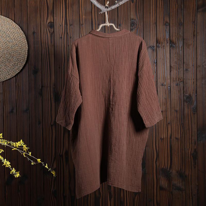Women Spring Casual Loose Red Shirt