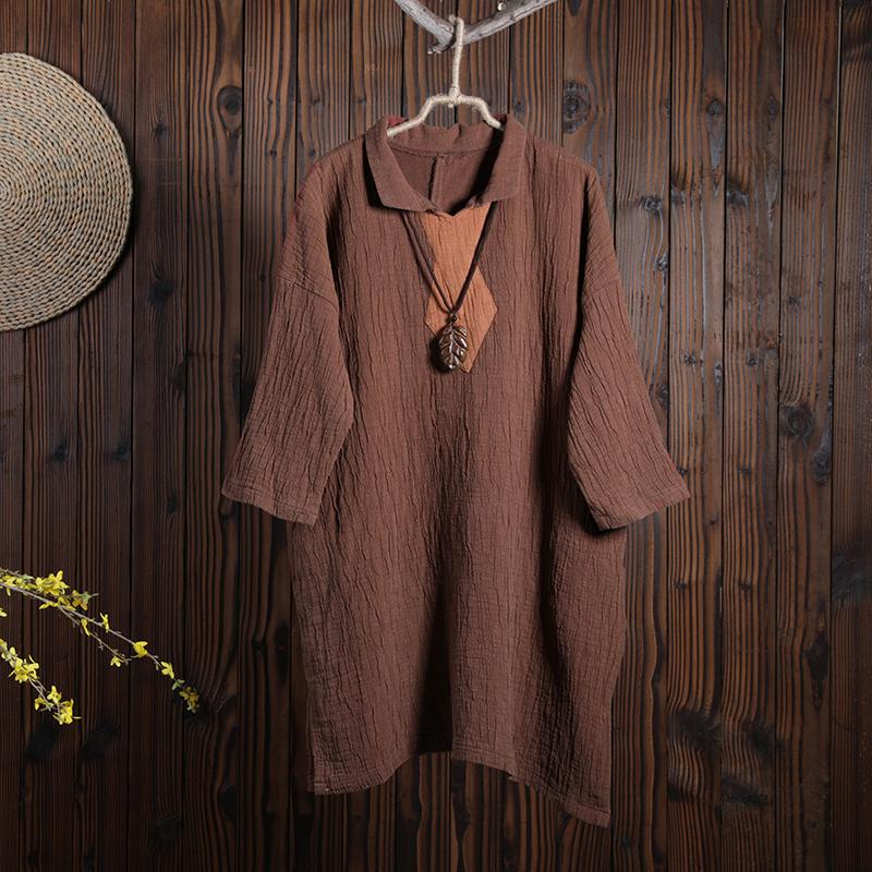 Women Spring Casual Loose Red Shirt