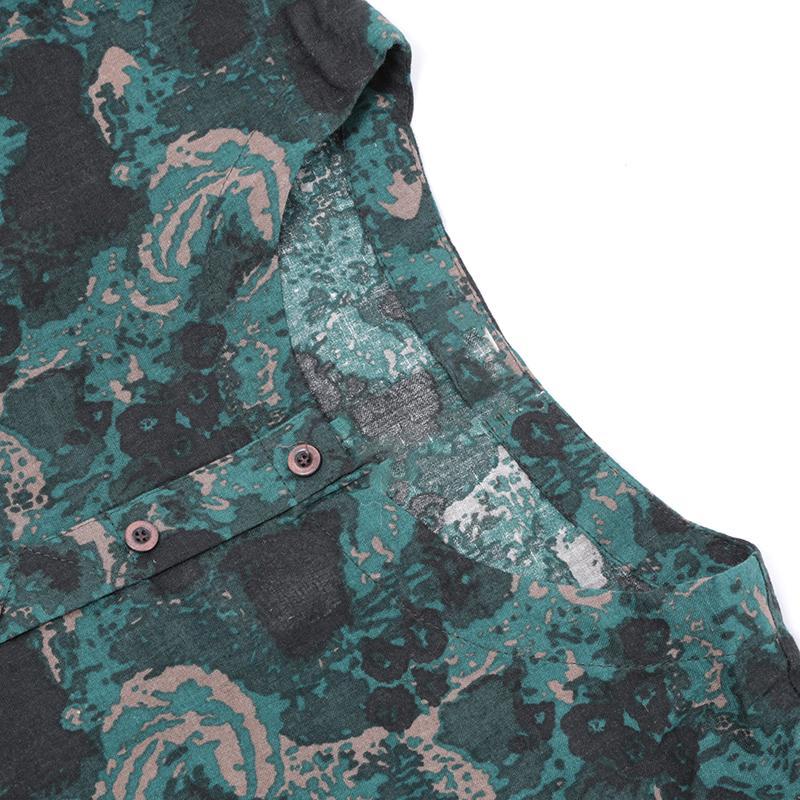 Women Spring Casual Print Half Sleeve Pullover Loose Dress