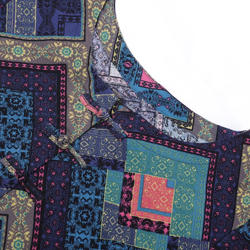 Women Spring Casual Print Pullover Loose Long Sleeve Dress