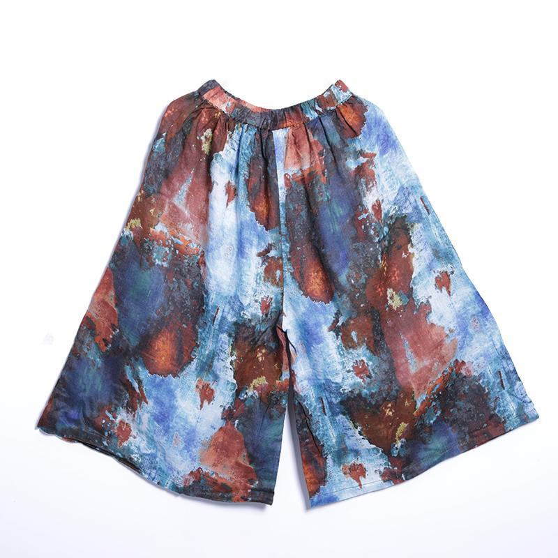 Women Spring Casual Print Wide Leg Pants