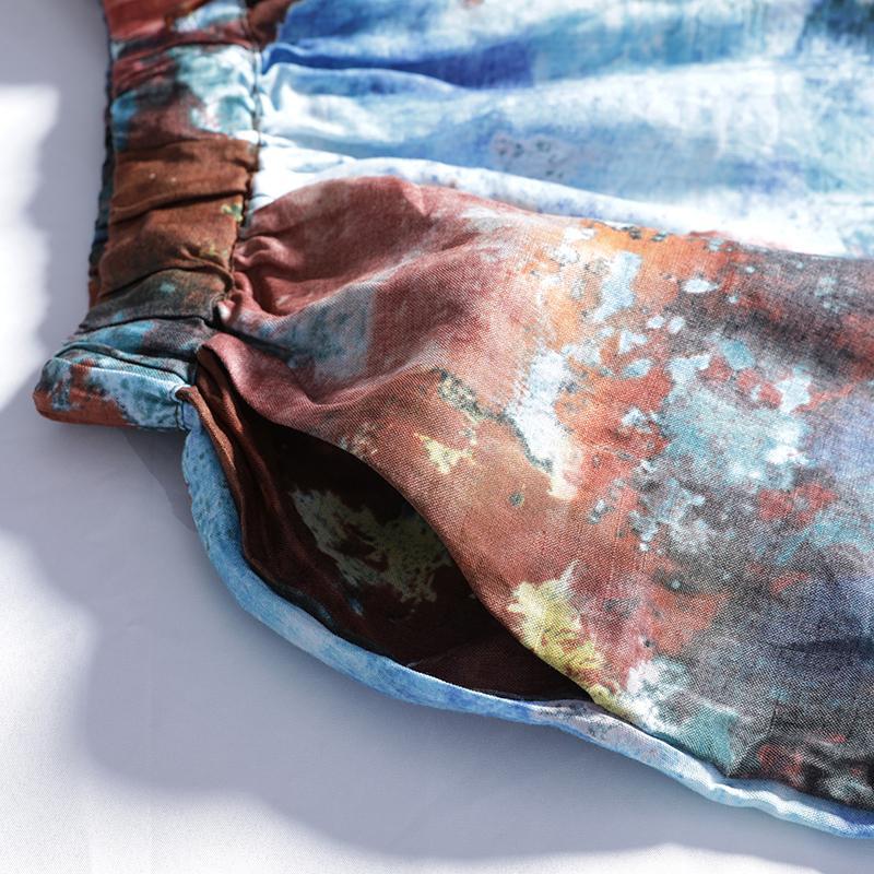 Women Spring Casual Print Wide Leg Pants