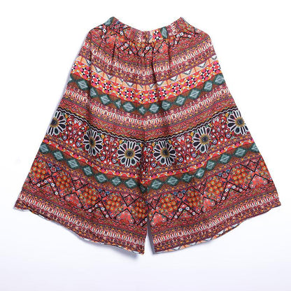 Women Spring Casual Print Wide Leg Pants