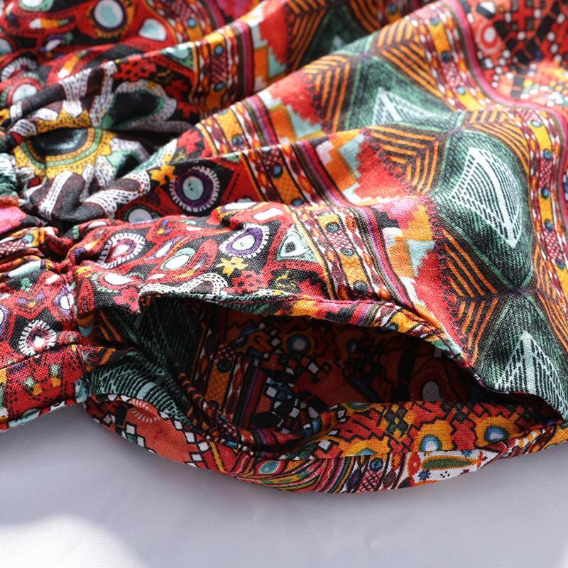 Women Spring Casual Print Wide Leg Pants