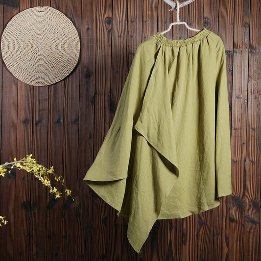 Women Spring Casual Solid Ankle-Length Asymmetrical Skirt