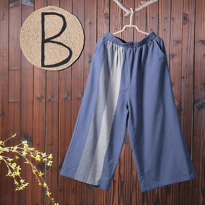 Women Spring Casual Solid Ankle Length Wide Leg Pants
