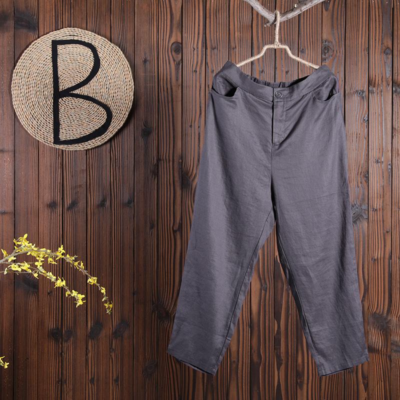 Women Spring Casual Solid Harem Pants Ankle Length Pants