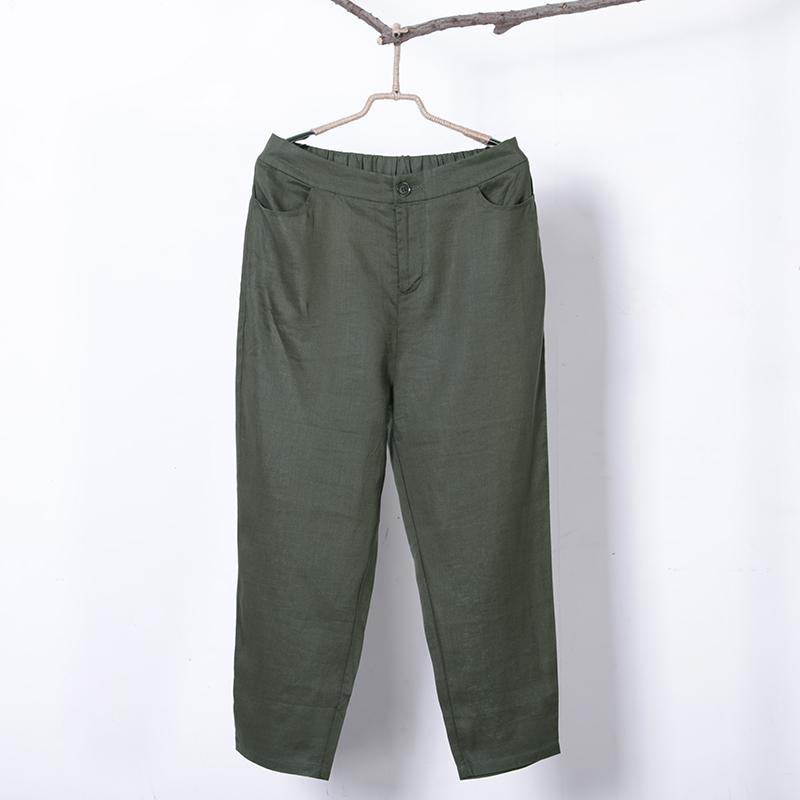 Women Spring Casual Solid Harem Pants Ankle Length Pants