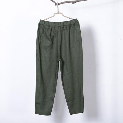 Women Spring Casual Solid Harem Pants Ankle Length Pants