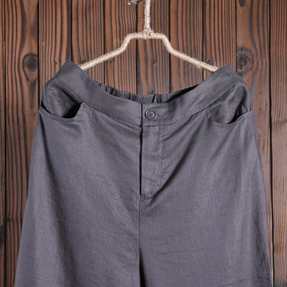 Women Spring Casual Solid Harem Pants Ankle Length Pants