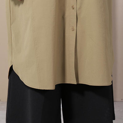 Women Spring Casual Solid Long Sleeve Shirt