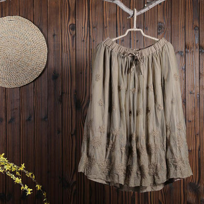 Women Spring Casual Solid Loose Skirt