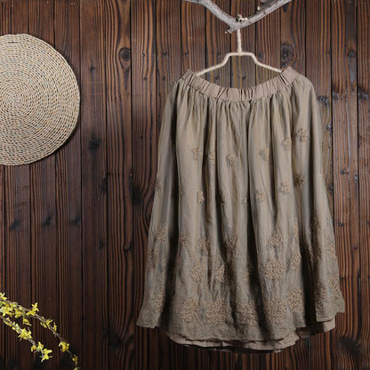 Women Spring Casual Solid Loose Skirt