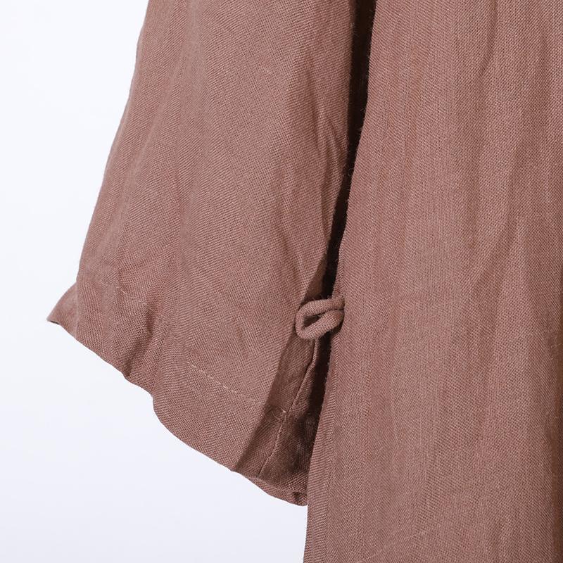 Women Spring Casual Solid Pullover Half Sleeve Long Shirt