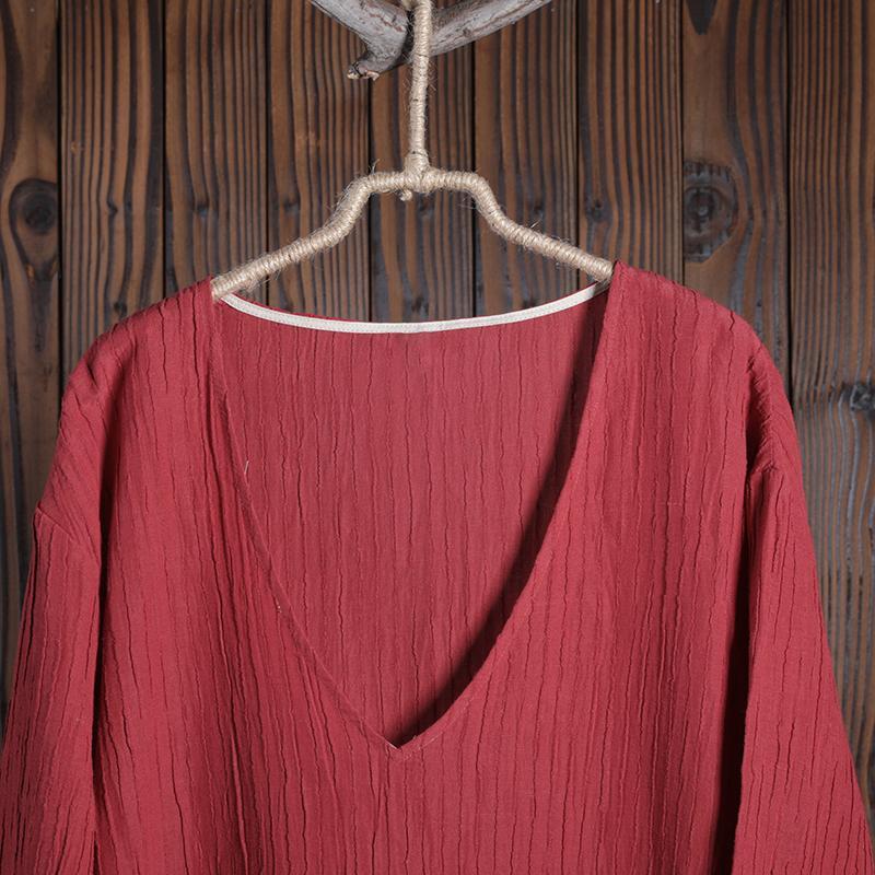 Women Spring Casual Solid Pullover Loose Long Sleeve Dress