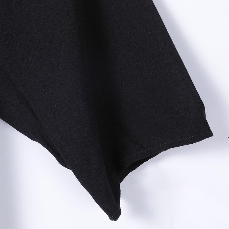 Women Spring Casual Solid Pullover Loose Short Sleeve Dress