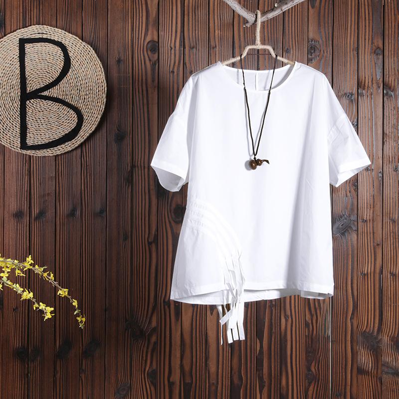 Women Spring Casual Solid Pullover Short Sleeve T-Shirt