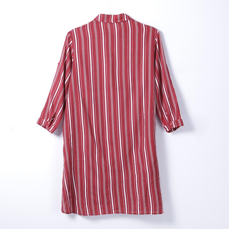 Women Spring Casual Striped Cardigan Long Sleeve Shirt