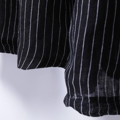 Women Spring Casual Striped Loose Long Sleeve Dress